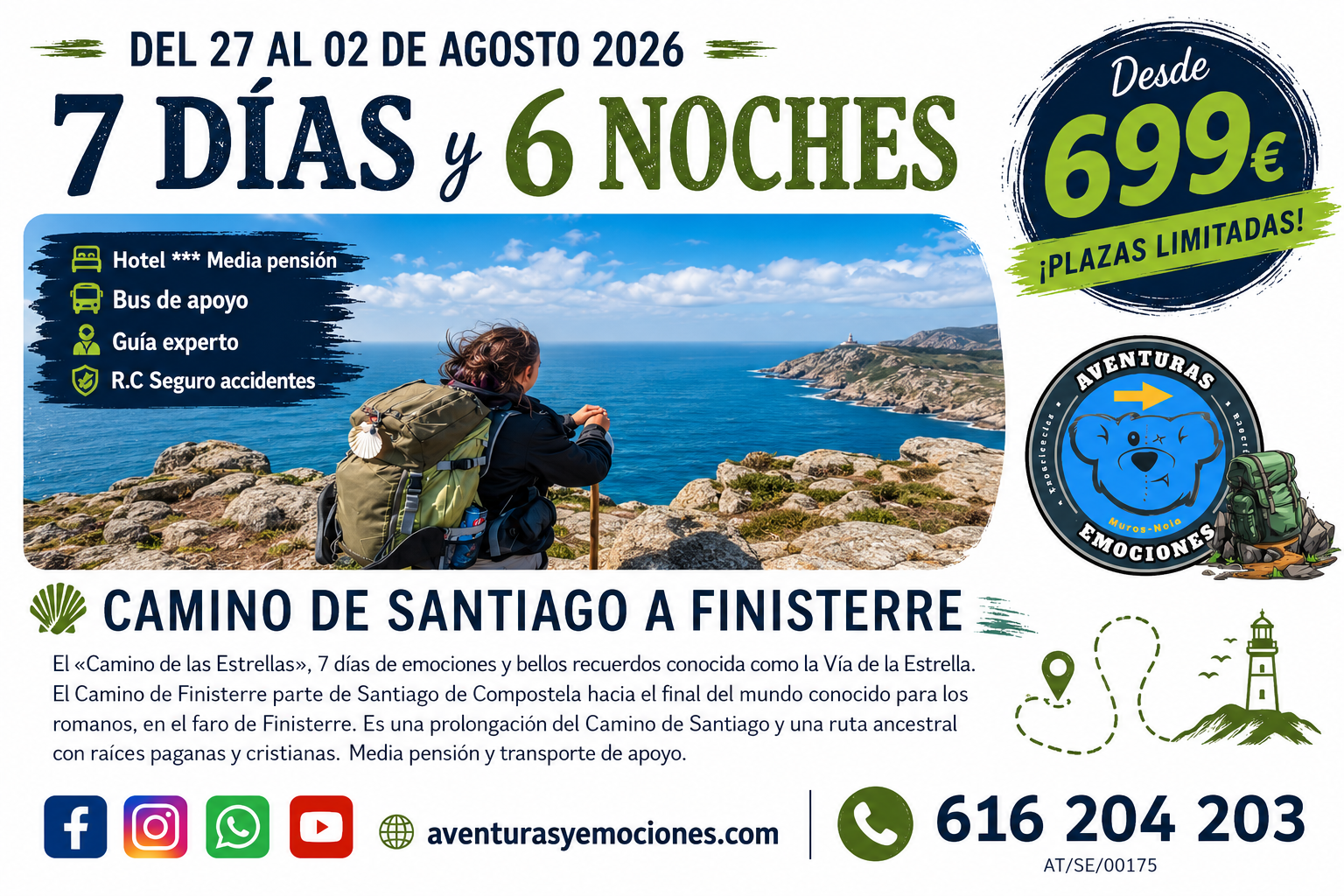 27/07/2026  CAMINO DE SANTIAGO A FISTERRE 2026