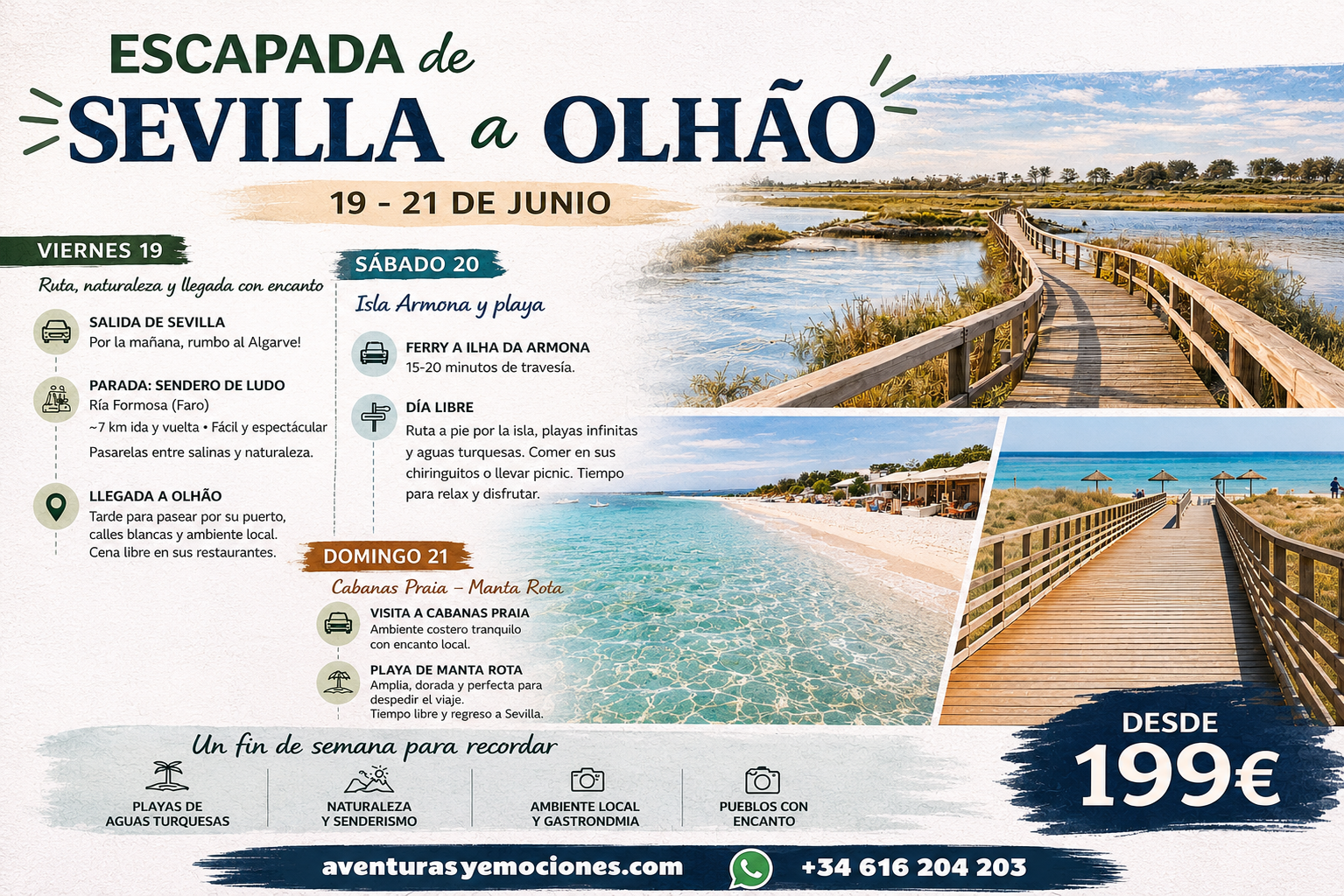 19/06/2026 ESCAPADA FIN DE SEMANA OLHÃO